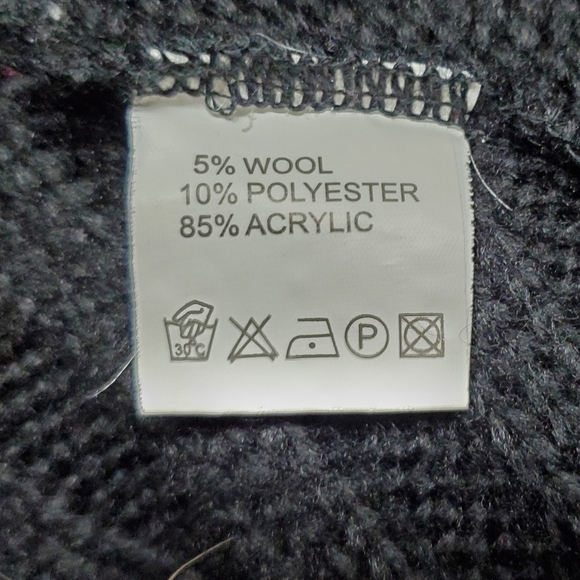 FORLA Paris Boho Goth Black Eyelet Lace Sequin Asymmetrical Tie-Waist Cardigan - Picture 16 of 16